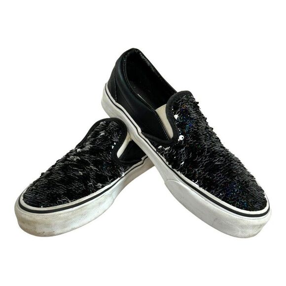VANS OFF THE WALL 508731 Checkerboard Sequins Slip On Sneaker  Womens 5.5 - Picture 2 of 9